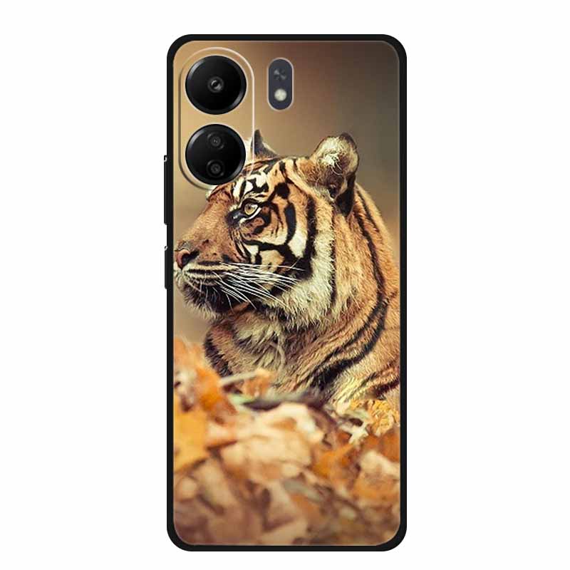 Phone Cases for Redmi 13C 13R Soft Silicone TPU Cover for Xiaomi Redmi13 C R Animal Wolf Funda Vividly Lion Tiger Capa 13 C R