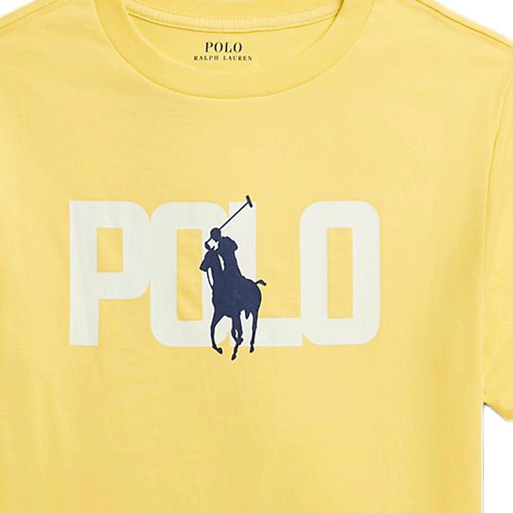 Polo Ralph Lauren Kids T-Shirt With Letter Print Round Neck Straight Cut Short Sleeve Kids Tops Yellow CWPOTSHY8020818-730
