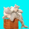 Non-Toxic 50/70/90Cm Kawaii Grey Cat Peluche Toys Lovely Lying Cat Pillow With Shark'S Tail Stuffed Soft Cushion Birthday Gift