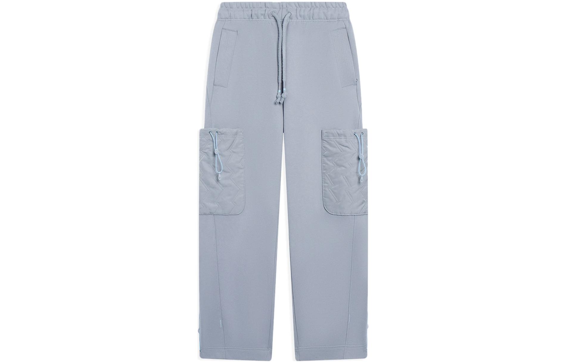 Li Ning Casual Pants Men s Blue Moderate Straight Fit Pants AKLSC81-1 XL