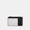 Coach Zip Card Case In Signature Gunmetal Charcoal Black