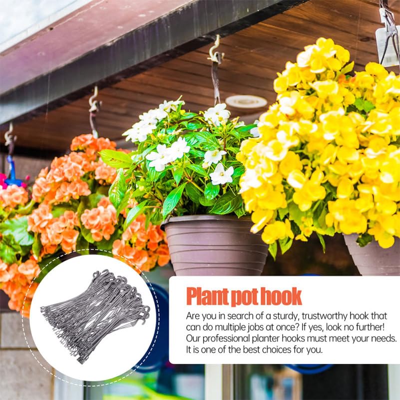 HANABASS Planter Hooks, Set of 30, Weather-Resistant Plastic Hanging Plant Hangers for Balcony and Windowsill Plants, Approx. 15.7 X 1.8 X 0.2 Inches