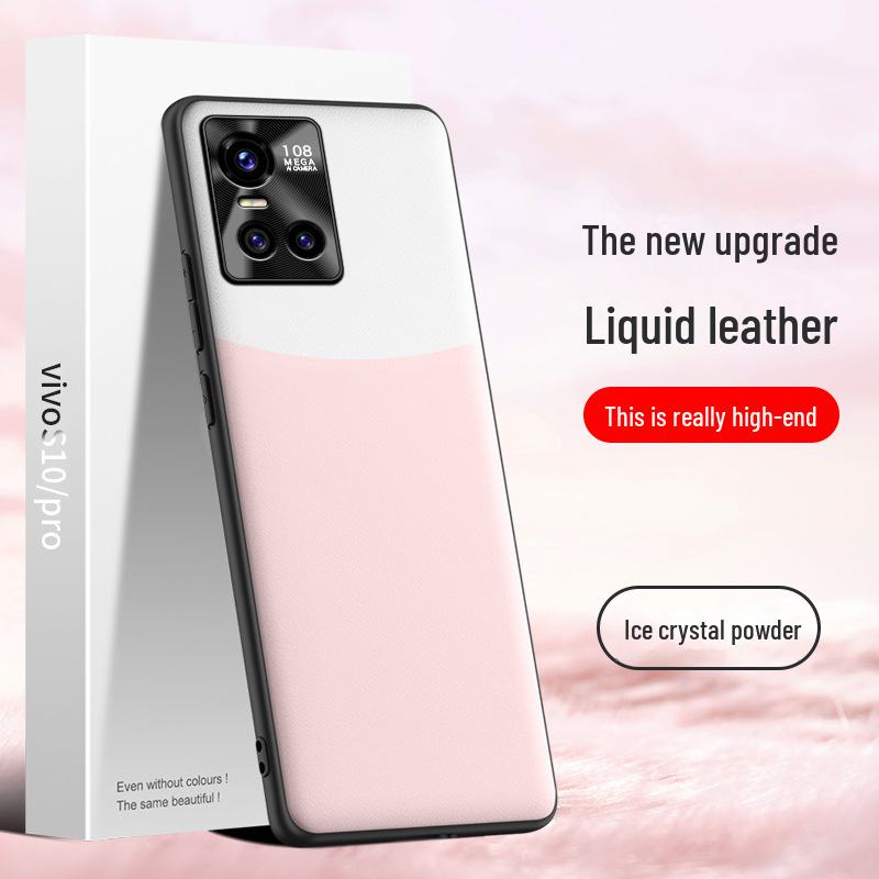 Anti-fall, Anti-fouling Liquid Leather Phone Case for Vivo S10, One-piece Protective Cover Available.