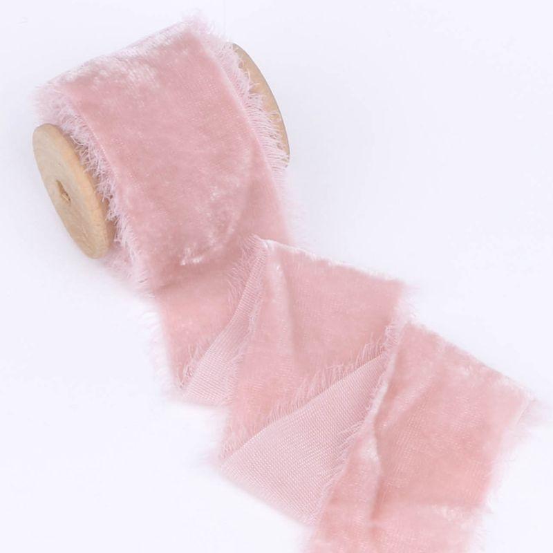 38mm Thickening Velvet Ribbon Handmade Frayed Edged Ribbons Christmas Party Bouquet Gift Packing Decorations DIY Craft