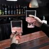 Pink Mountain Glass Cup, High-end Niche Slightly Tipsy High Footed Cups, Dessert Coffee Cup, Whiskey Glass, Barware Wine Glasses