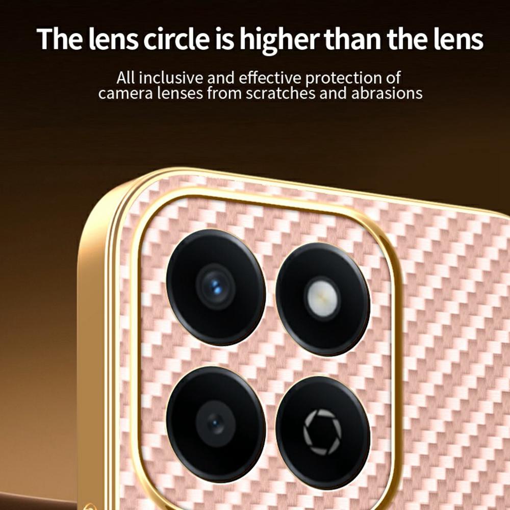 For Honor 200 Smart 5G/X7c 4G Phone Case Carbon Fiber Textured Electroplated TPU Back Cover