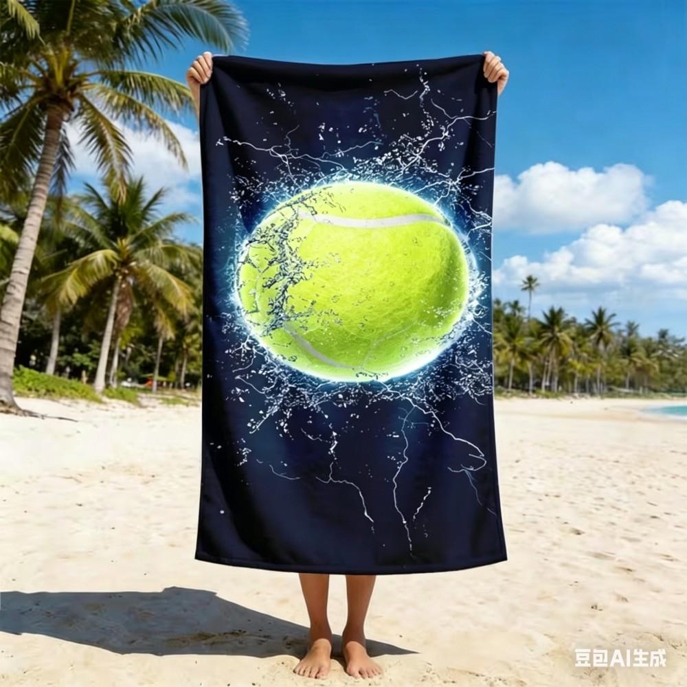 Quick Dry Microfiber Beach Towel Sand Free, Football Print Large Bath Towel, Lightweight Absorbent Pool Swim Yoga Gym Towels