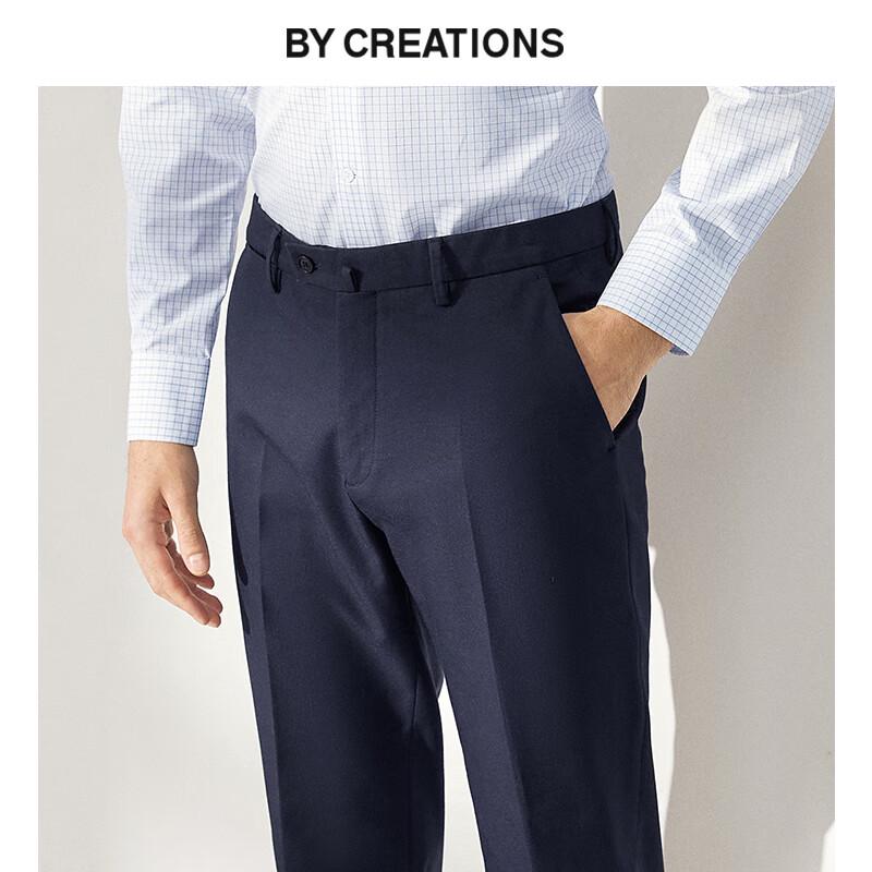 

By Creations Men s Slim-Fit Long-Staple Cotton Business Casual Trousers 46