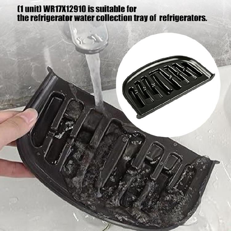 Removable Refrigerator Dispenser Collection Tray, Plastic Replacement Tray with Slotted Top for Kitchen Water or Ice Use and Daily Cleanup