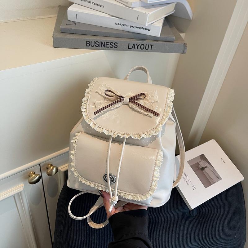 Backpack women's new sweet, fresh and fashionable soft leather large-capacity travel backpack single shoulder schoolbag tide