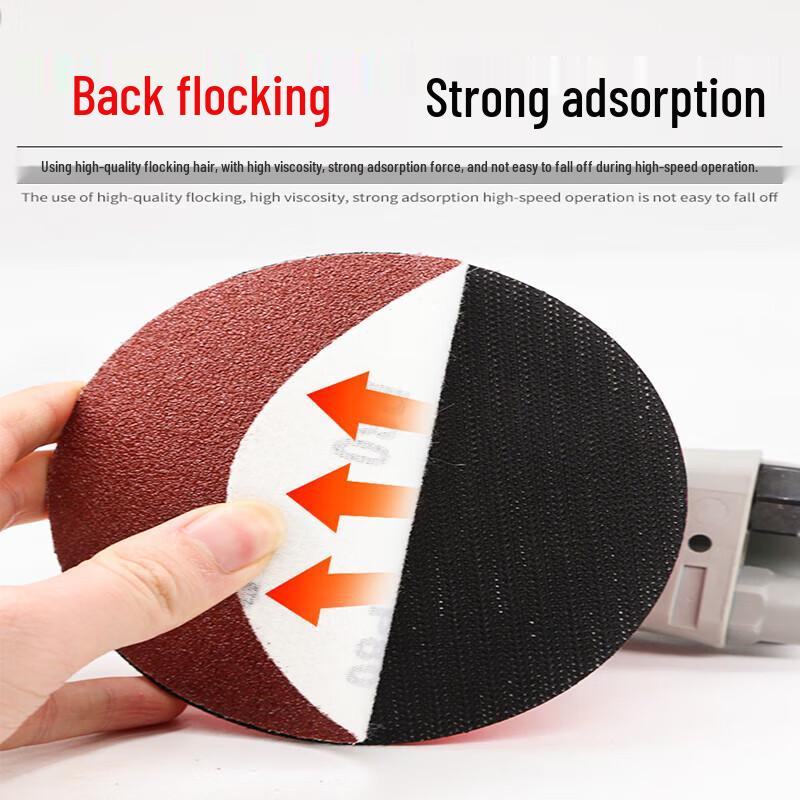 Si Cheng Xin 5-inch Flocked Round Sandpaper, 100-Pack