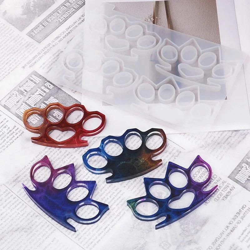 2026 New Brass Knuckle Reusable DIY Epoxy Silicone Mold Finger Tiger Ring Sleeve Mirror Mold (1Pcs) for Crafting
