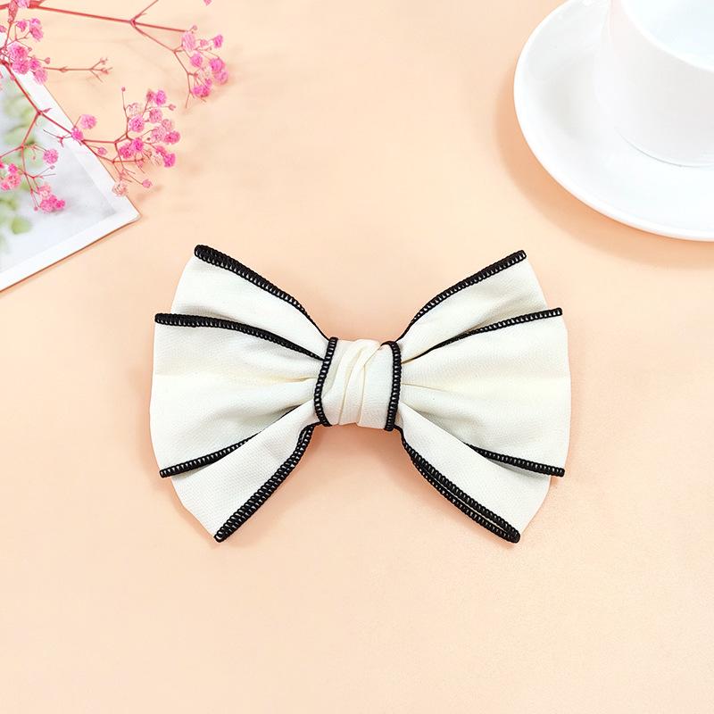 13*10cm Damen Haarspange Schleifen Koreanische Weiße Schwarze Haarspange Schleifen für Dame Mädchen Pferdeschwanz Haarstyling Zubehör