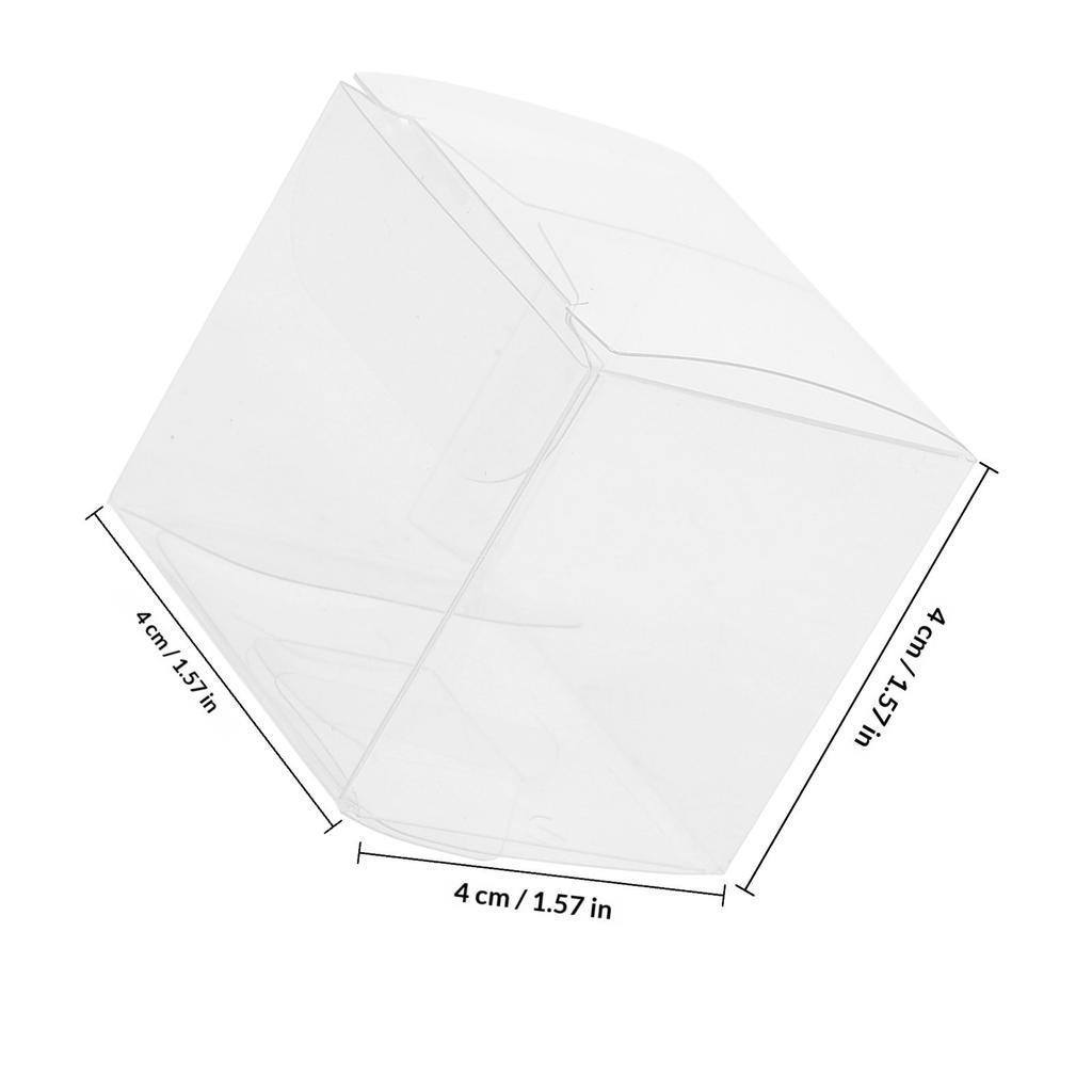 10Pcs Transparent Candy Gift Packing Box PVC Clear 10x10x10cm Wedding Favor Shower Birthday Party Packaging