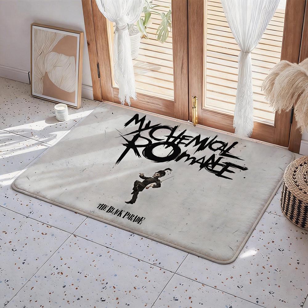 Rock Band My Chemical Romance Floor Mat Eco Flannel Doormat Non Slip Odorless Indoor Floor Rug Soft Short Plush Home Mat