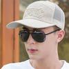 Casual Wide Brim Linen Mesh Baseball Cap Adjustable Breathable Sun Visor Hat Letter Embroidery Peaked Cap Summer