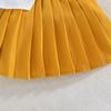 2PCS Girls Floral Applique Sleeveless Vest & Pleated Skirt Set, Casual Summer Two-Piece Outfit