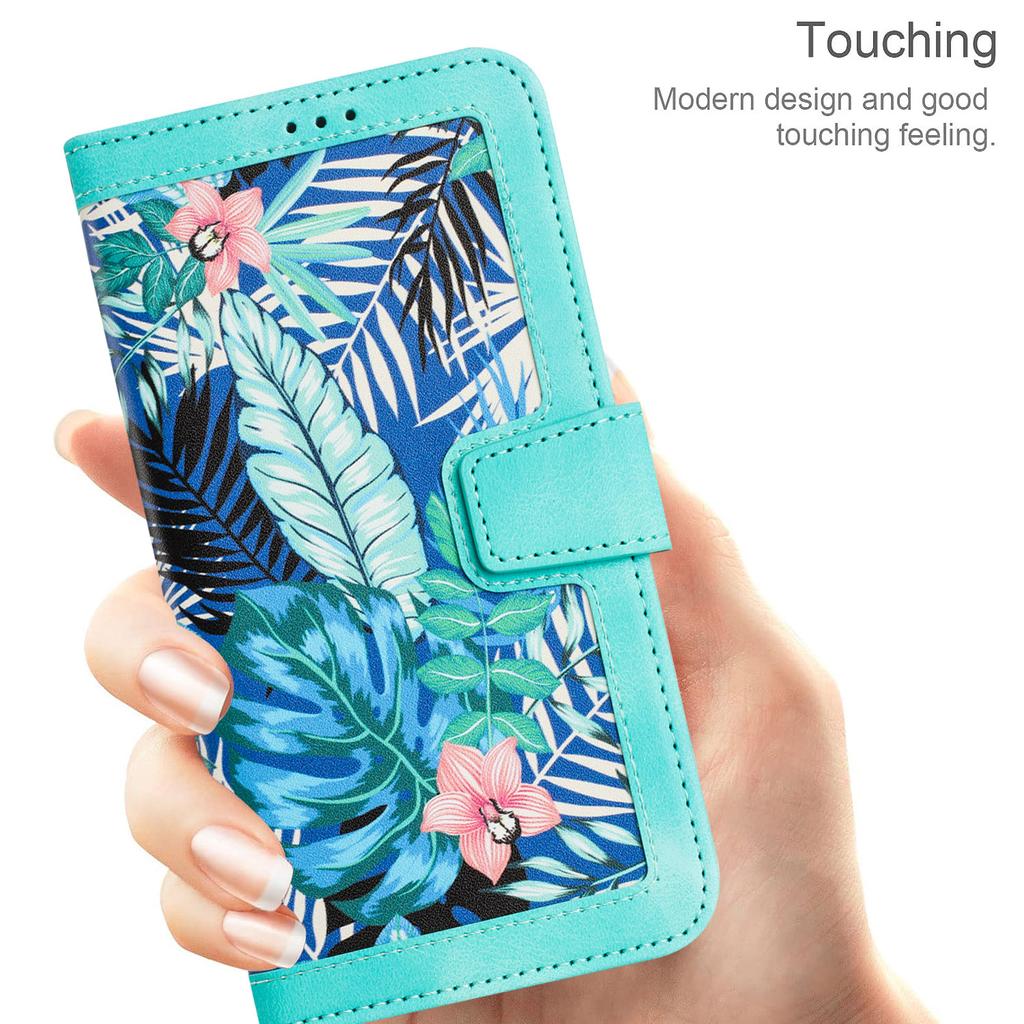 For Google Pixel 9/Pixel 9 Pro Phone Cover Flower Pattern PU Leather Case with Card Holder and Stand