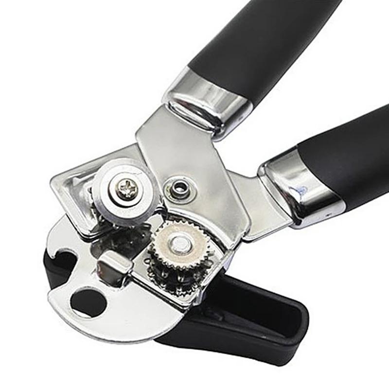 Manual Can Opening Tools Professional Manual Stainless Steel Cans Opener Practical Kitchen Corkscrew Handle Grip Bottle Opener