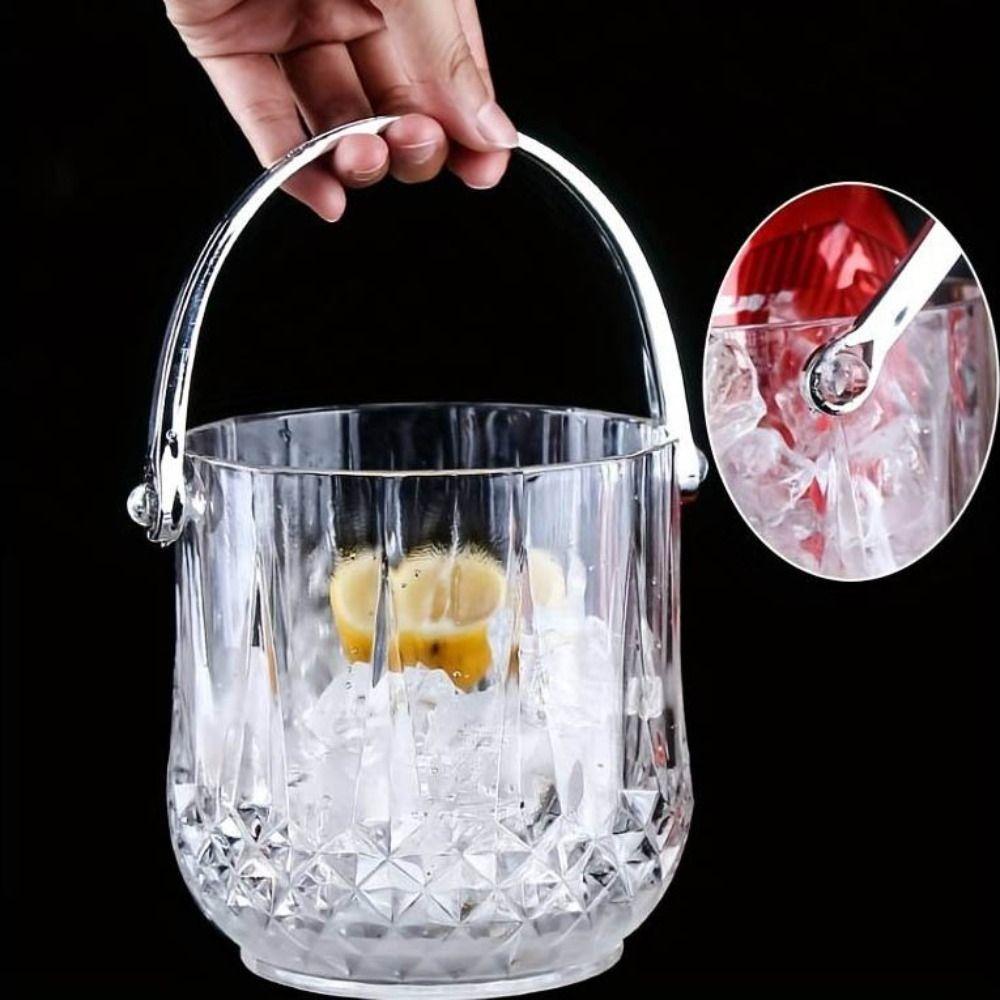 With Handle Wine Chilling Bucket Acrylic Beverage Chilling Tub Champagne Ice Bucket Party