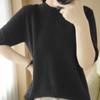 YYFS Women's Fashion Casual Solid Color Print Autumn Winter Short Sleeve O-Neck Pullovers