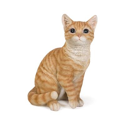 Woovia Wrapped Sitting Brown Tabby Cat 25 X 17 X Doll Figure Ornament Animal Garden Decoration Cat (Large) 30.5cm H12321-1
