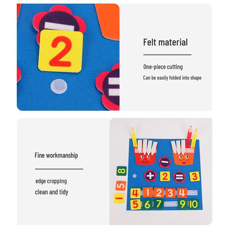 Children's Cartoon DIY Felt Learning Board for Early Education and Arithmetic