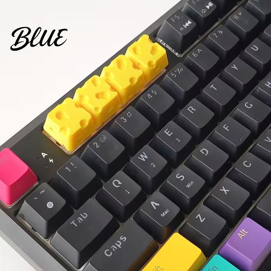 Decorative Keycap for Typing Enthusiasts 4PCS Cheese Keyboard Keycaps 3D Printed Macaron Color Key Caps Custom Novelty Keycaps Gaming Cross
