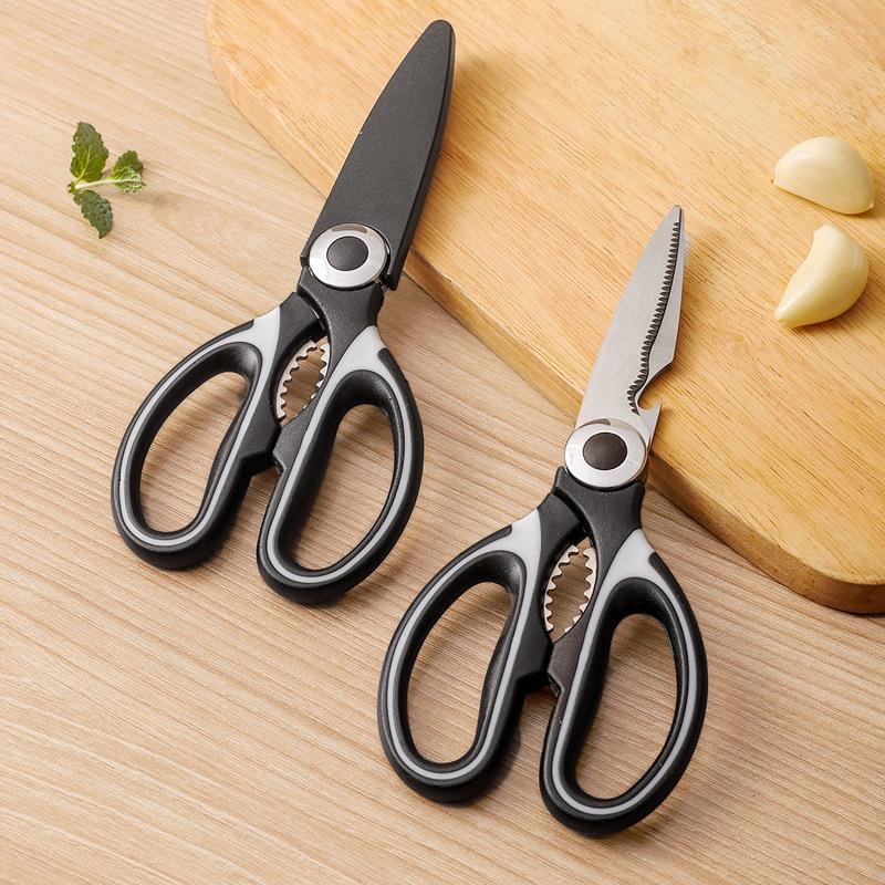 Heavy-Duty Stainless Steel Kitchen Scissors - Strong, Multifunctional for Cutting Chicken Bones and Food