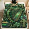 1Pc St.Patrick's Day Print Flannel Blanket, High Quality Comfortable for All Seasons, Home Decor, Warmth and Comfort, Perfect for Christmas Gifts W73