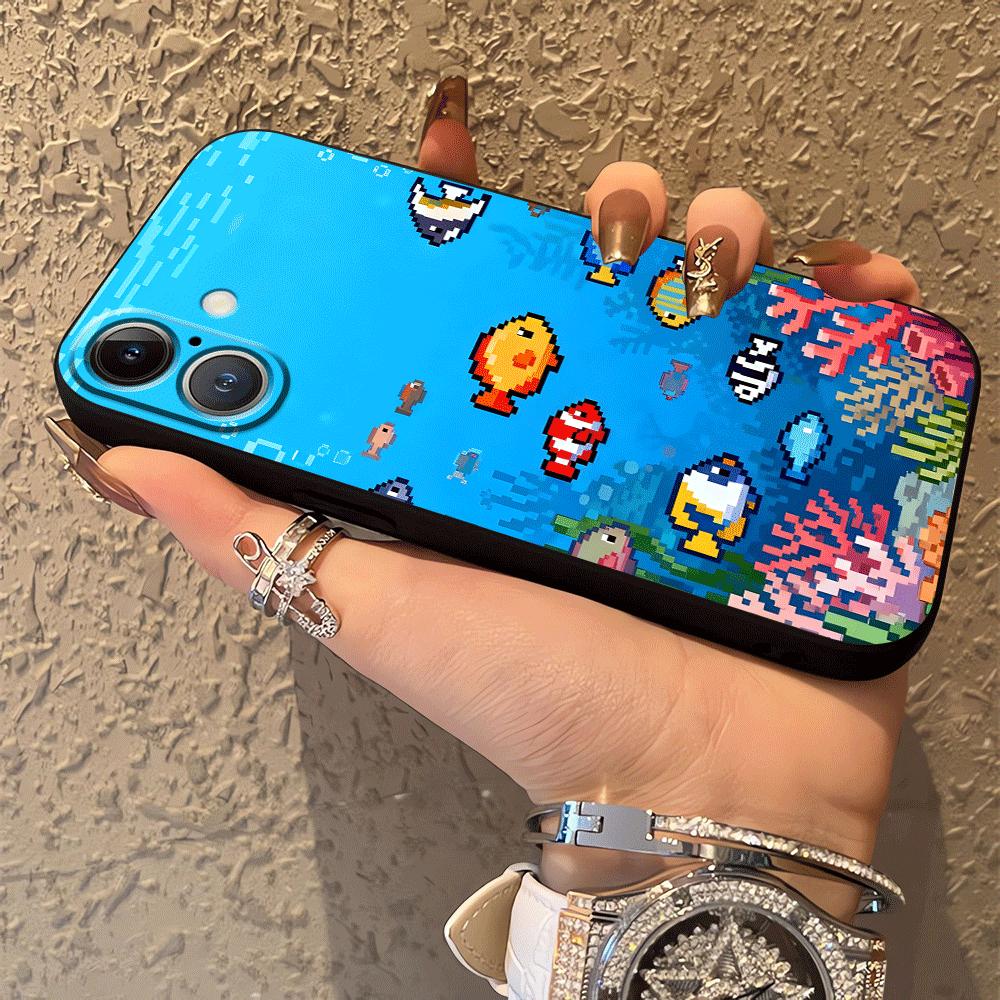 Cartoon Cute Fish Case for Apple iPhone 17 Pro Max 14 15 Pro 7 8 12 11 XR XS MAX 13 Air 16 Funda Phone Cover