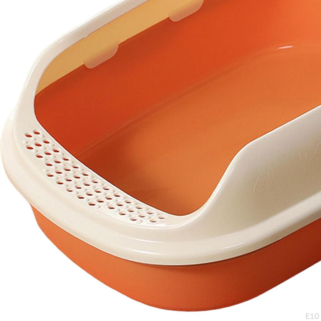Cat Anti Splashing Kitten Potty Toilet Semi Enclosed High Sided Sandbox Bedpan for Indoor Cats,