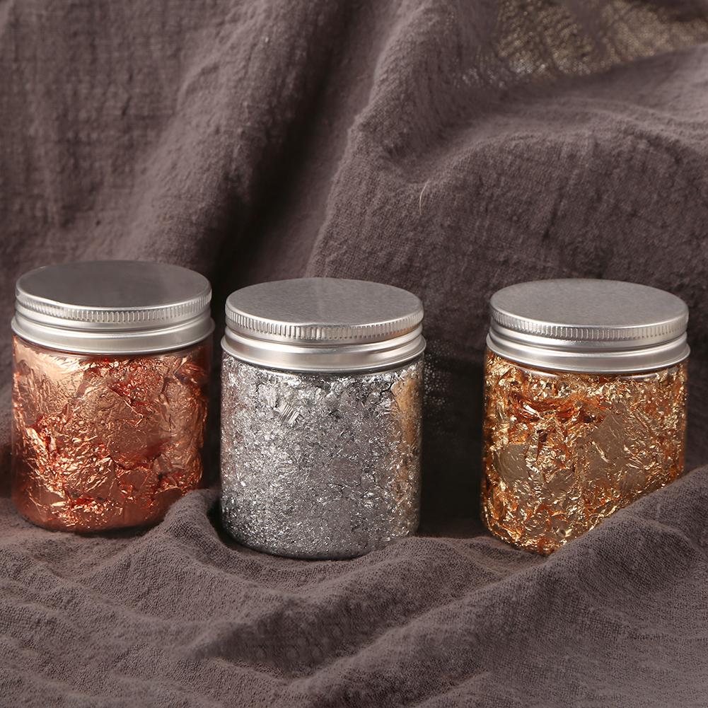 Rose Gold Foil Imitation Flake Silver Leaf Fragments Sequins Glitter Paper Confetti Nail Beauty Cosmetic DIY Art Crafts