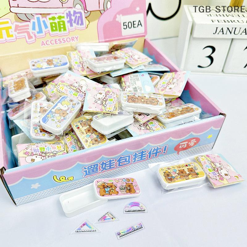 5Pcs Dollhouse Simulated Pencil Case Pretend Model Miniature Stationery Set Pendant Play  Mini Stationery Box Lifelike Design