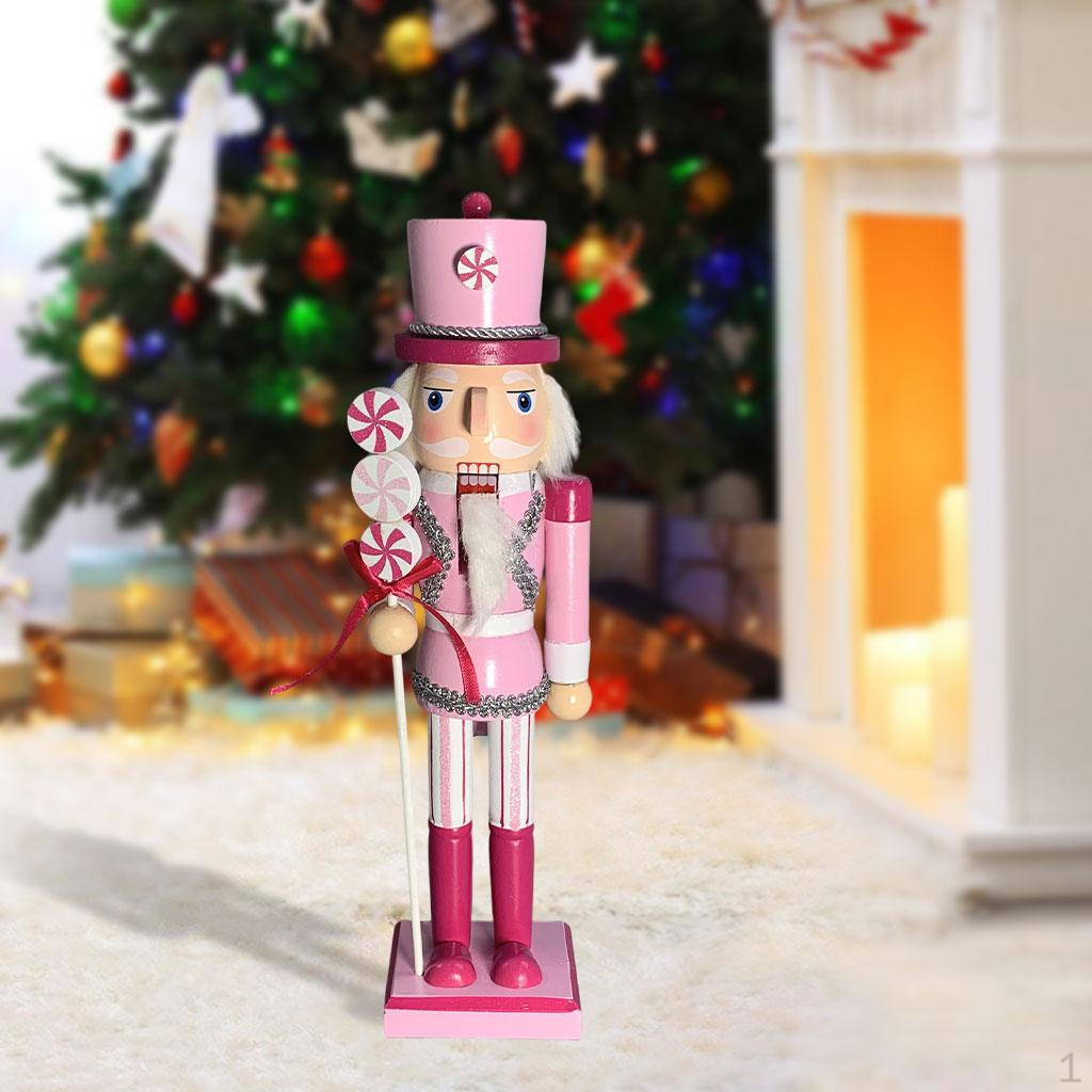 35cm Nutcracker Puppet Figure, Christmas Nutcrackers, Wooden Soldier Statue Toy, Ornament Windmill