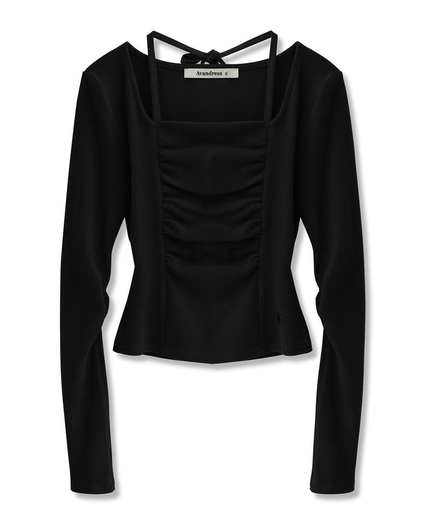AVANDRESS Weds Shirring Halter Tee_4Col