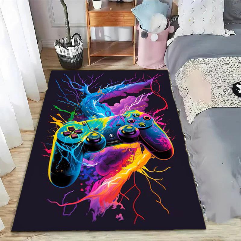 15 Size Gaming Rug for Boys Room Gamer Rug with Controller Design Carpet for Game Room Bedroom Decor Non-slip Machine Washab Mat