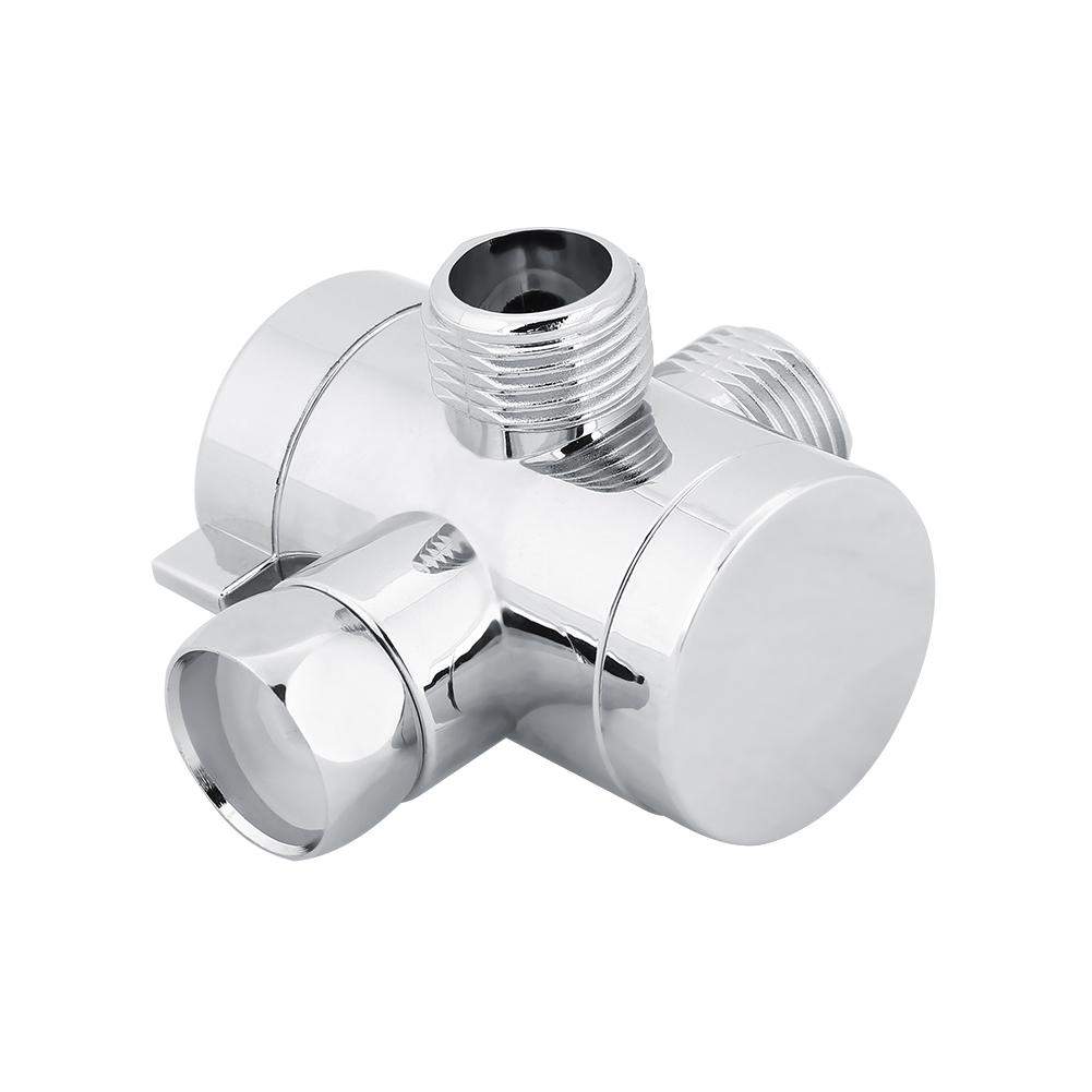 ABS 3-Way Shower Head Diverter Valve Connector Adapter Home Bathroom Accessory