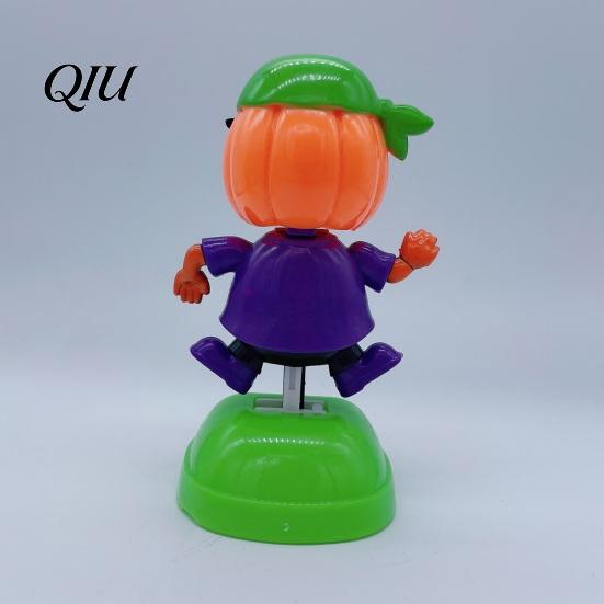 Auto-Stressabbau-Ornament Solar-Ornament, Halloween-Kürbis-Pirat Schwingende Figur, Zubehör Tanzende Schüttelkopfwagen Armaturenbrett