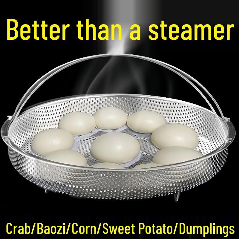 Multifunction Stainless Steel Steamer Basket with Handle