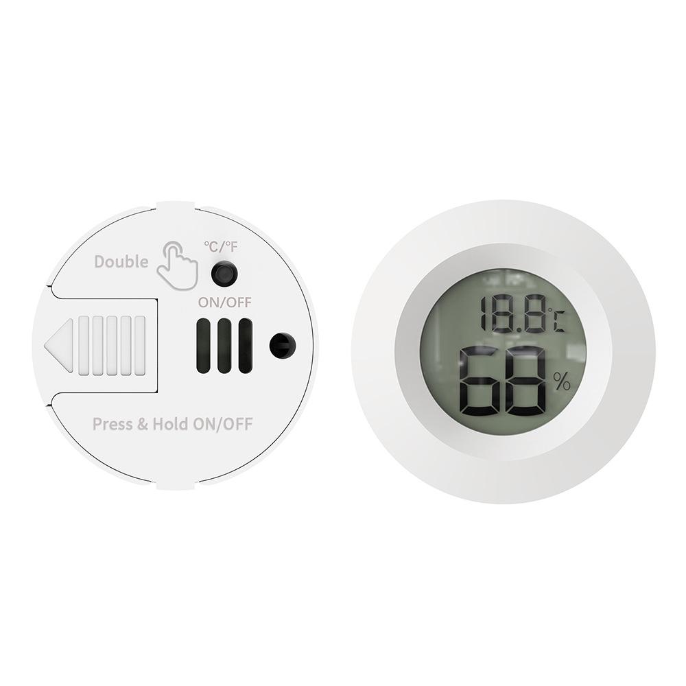 Round Embedded Digital Thermohygrometer for Reptile Enclosures - Acrylic Temperature and Humidity Monitor