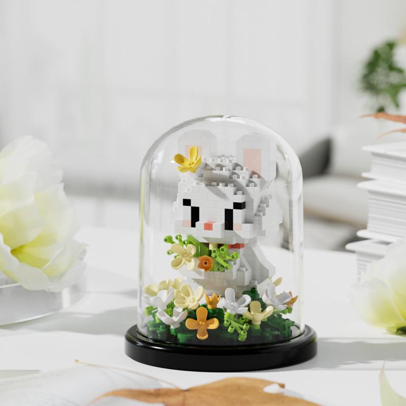 Hibiskusblüten-Bausteine – kompatibel mit Lego, lustiges Zusammenbauspielzeug für Kinder, ideal für den Valentinstag