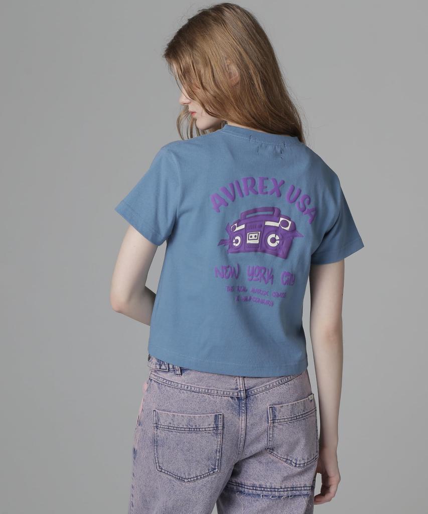 Avirex FOAMING USA M Size 115 Blue Gray T-SHIRT Women's 783-5135609