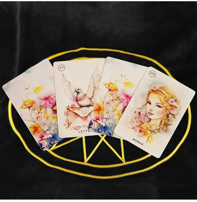 Sweet Blossom Lenormand Oracle Cards, Fortune Telling, 36 Cards + 2 Sweet Blossom Lenormand Numeral Cards