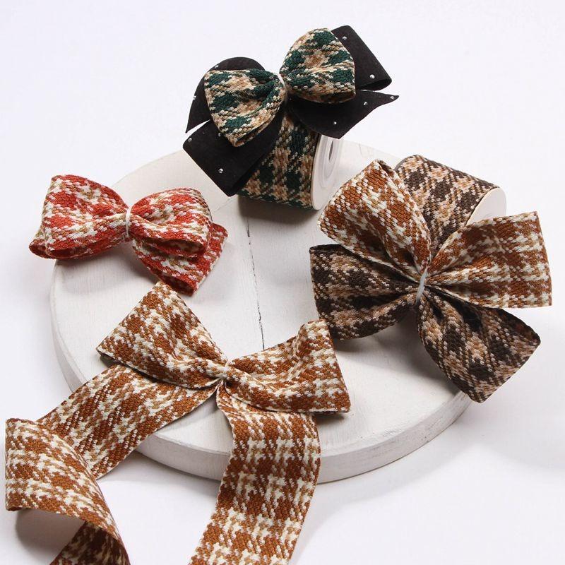 5 Yards Retro Classic Jacquard Ribbon Houndstooth Brocade Ribbon for Bows Bouquets Gift Wrapping Clothing Sewing DIY Accessories