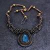 Labradorite Gemstone Handmade Copper Wire Wrap Jewelry Necklace 18" J8L36