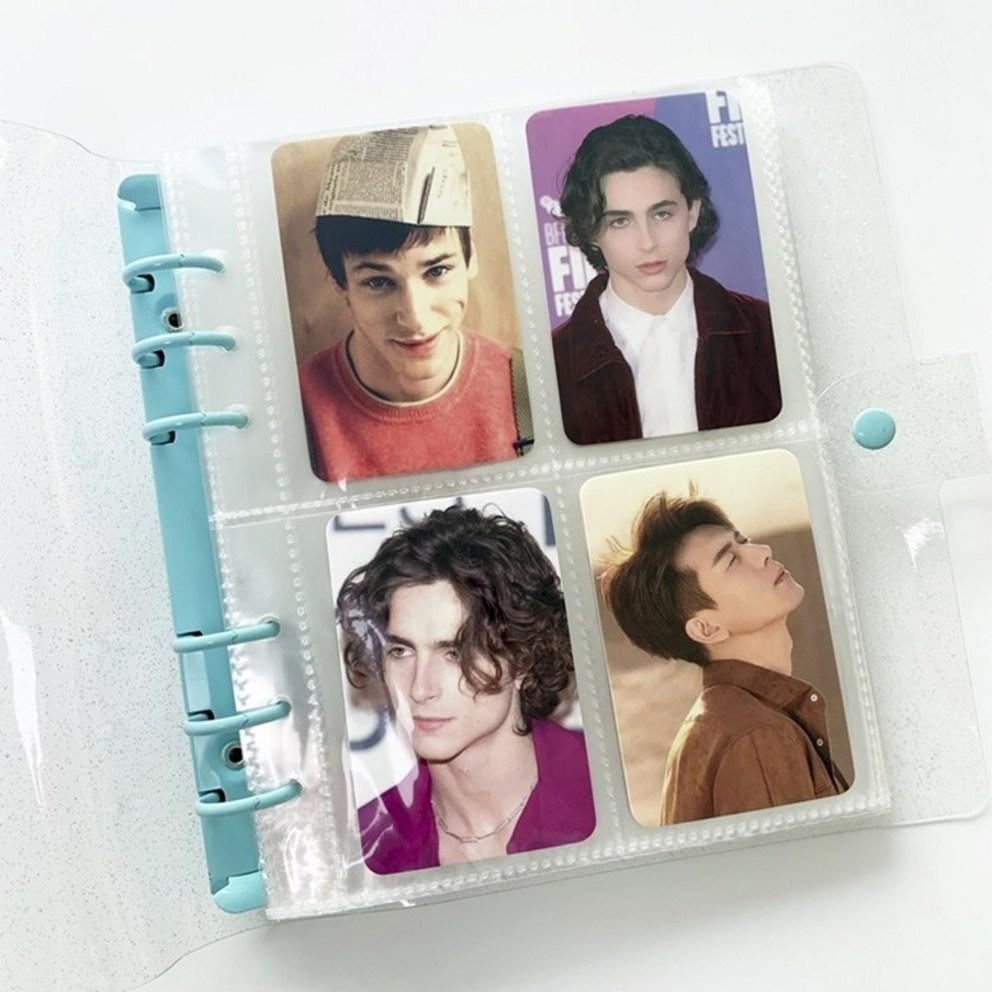 6-ring Photo Binder Call Book Collect Book Mini Photo Card Glitter Album