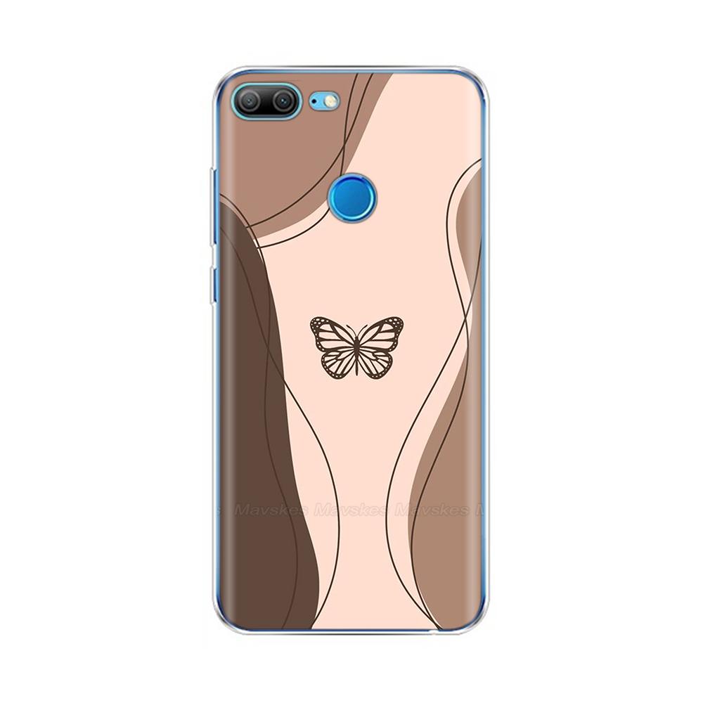 Phone Case For Honor 9 Lite Back Cover for Huawei Honor 9 Lite Cases Transparent Silicon TPU Protective Cats Flower Print Covers