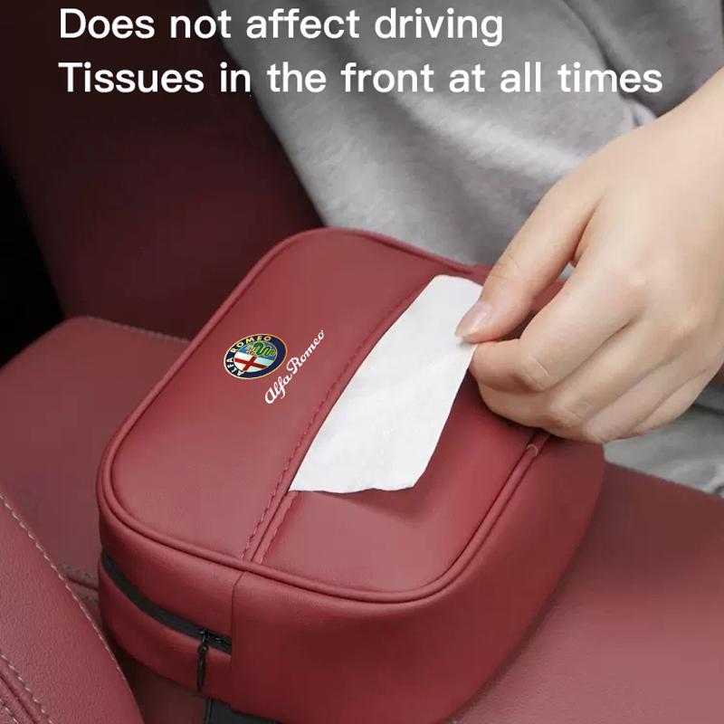 For Alfa Romeo Car Interior Tissue Storage Box Auto Armrests Sunshades Seat Accessories For Alfa Romeo 156 159 147 4C 8C 166 Giu