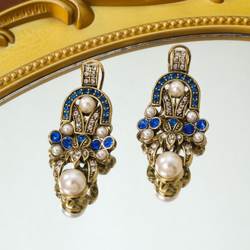 Meier Pearl Tassel Earrings Vintage Medieval Style Suit Earrings Necklace